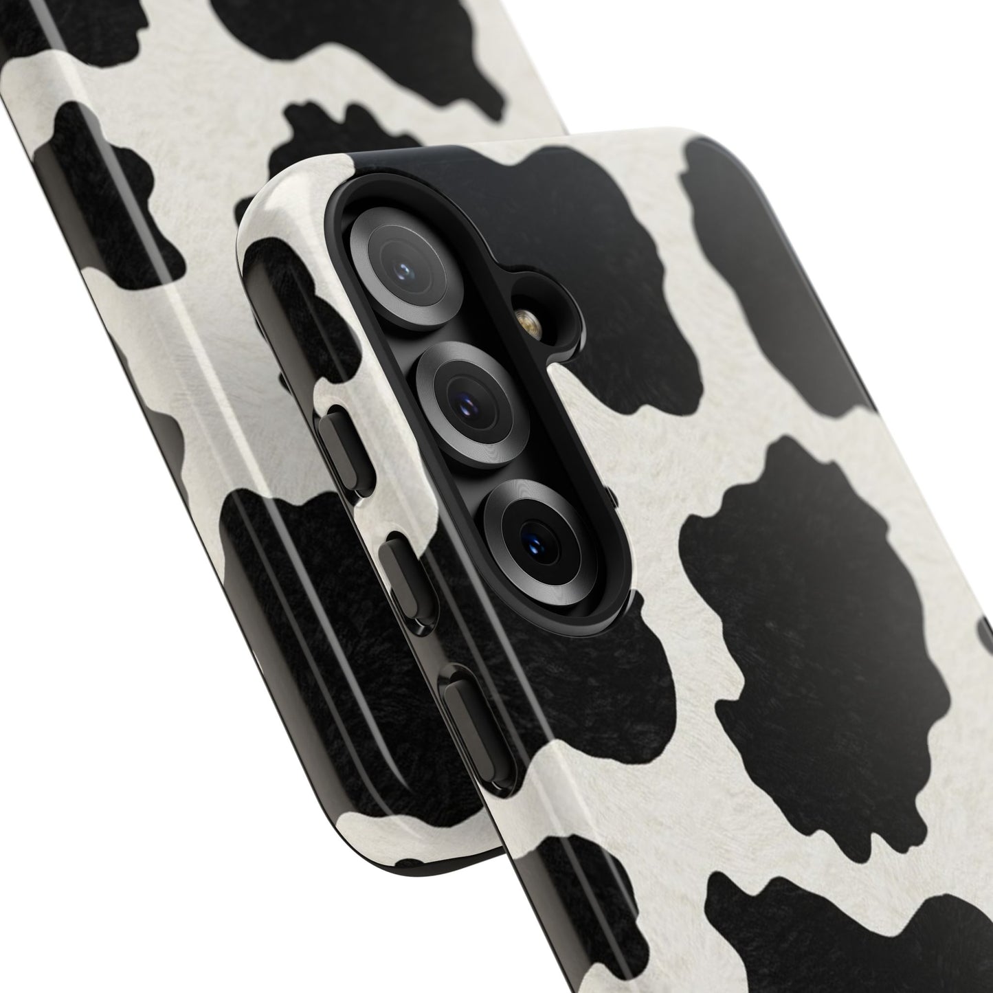 Black & White Cow Print Phone Case | Western Aesthetic iPhone & Samsung Tough Case