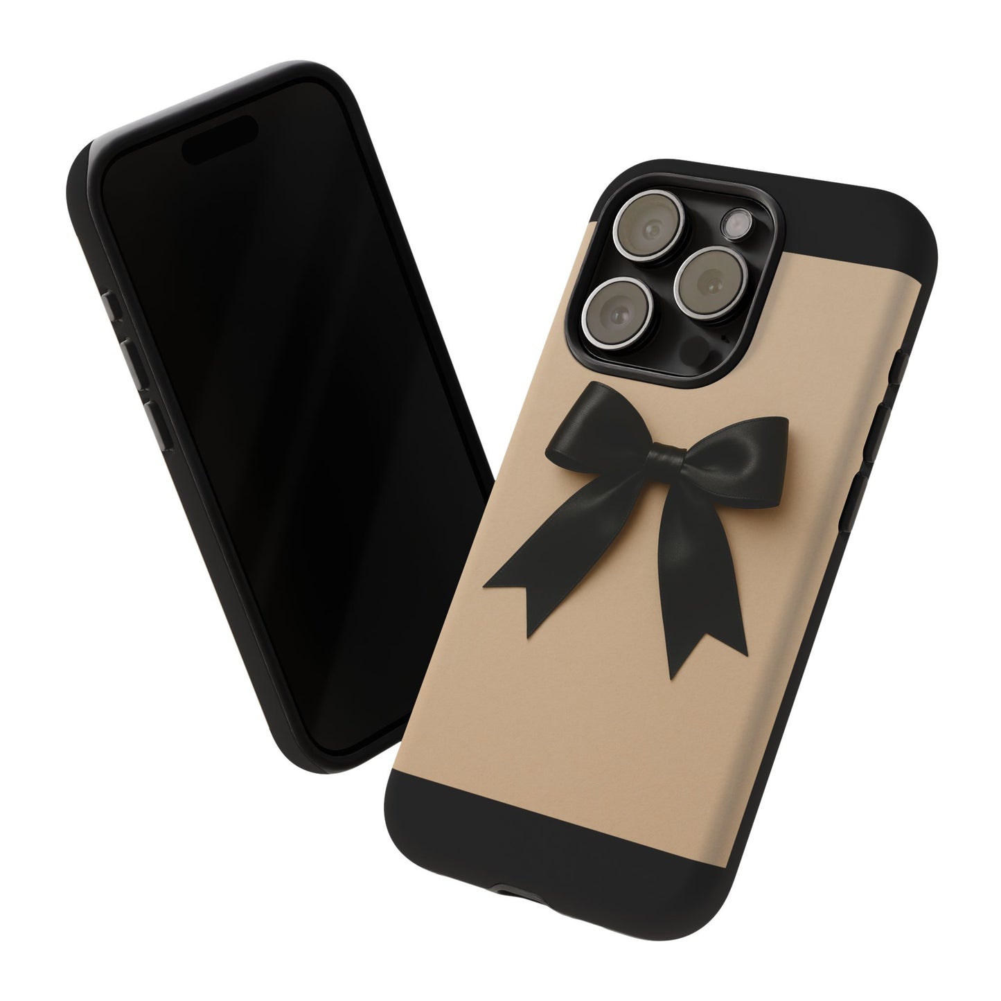 Black Bow Phone Case | Elegant Coquette Bow Design | Chic Neutral Tough Case for iPhone & Samsung