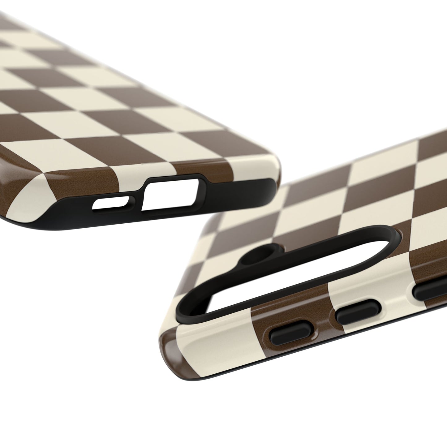 Mocha Checkerboard Phone Case | Neutral Aesthetic Tough Case
