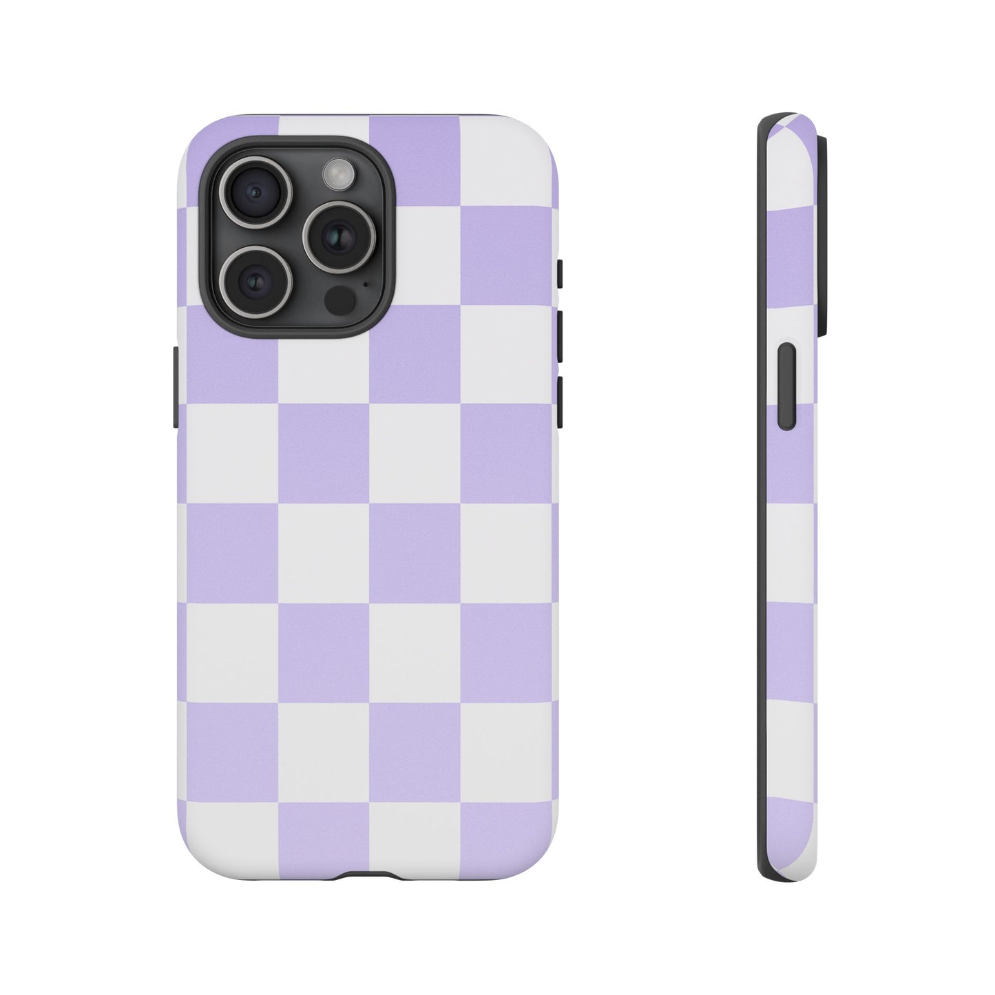 Lavender Checkerboard Phone Case | Pastel Aesthetic Checkered iPhone & Samsung Tough Case