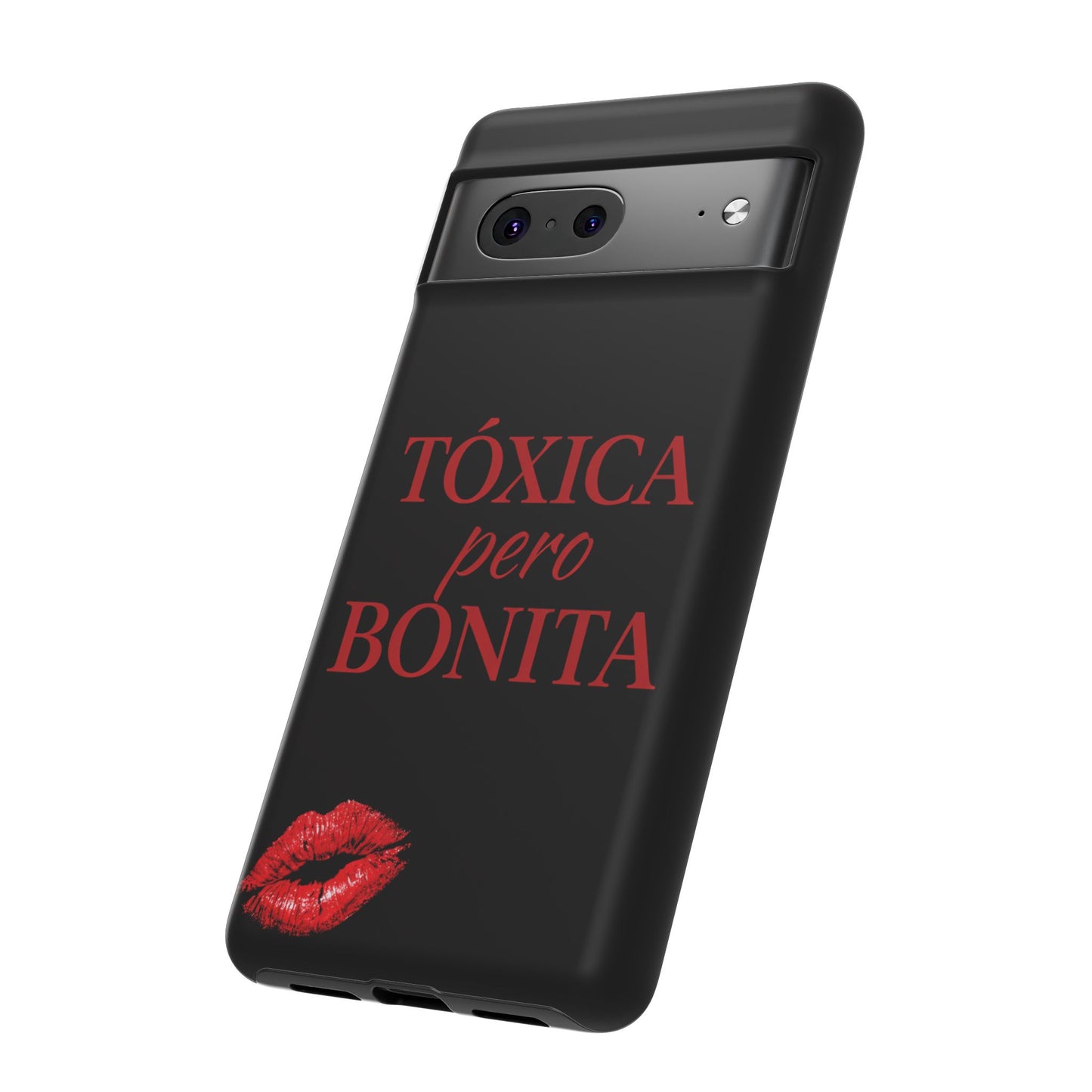Toxica Pero Bonita Phone Case, Latina Quote Case, Red Lips Aesthetic, Spanish Saying Case, Trendy Tough Cover