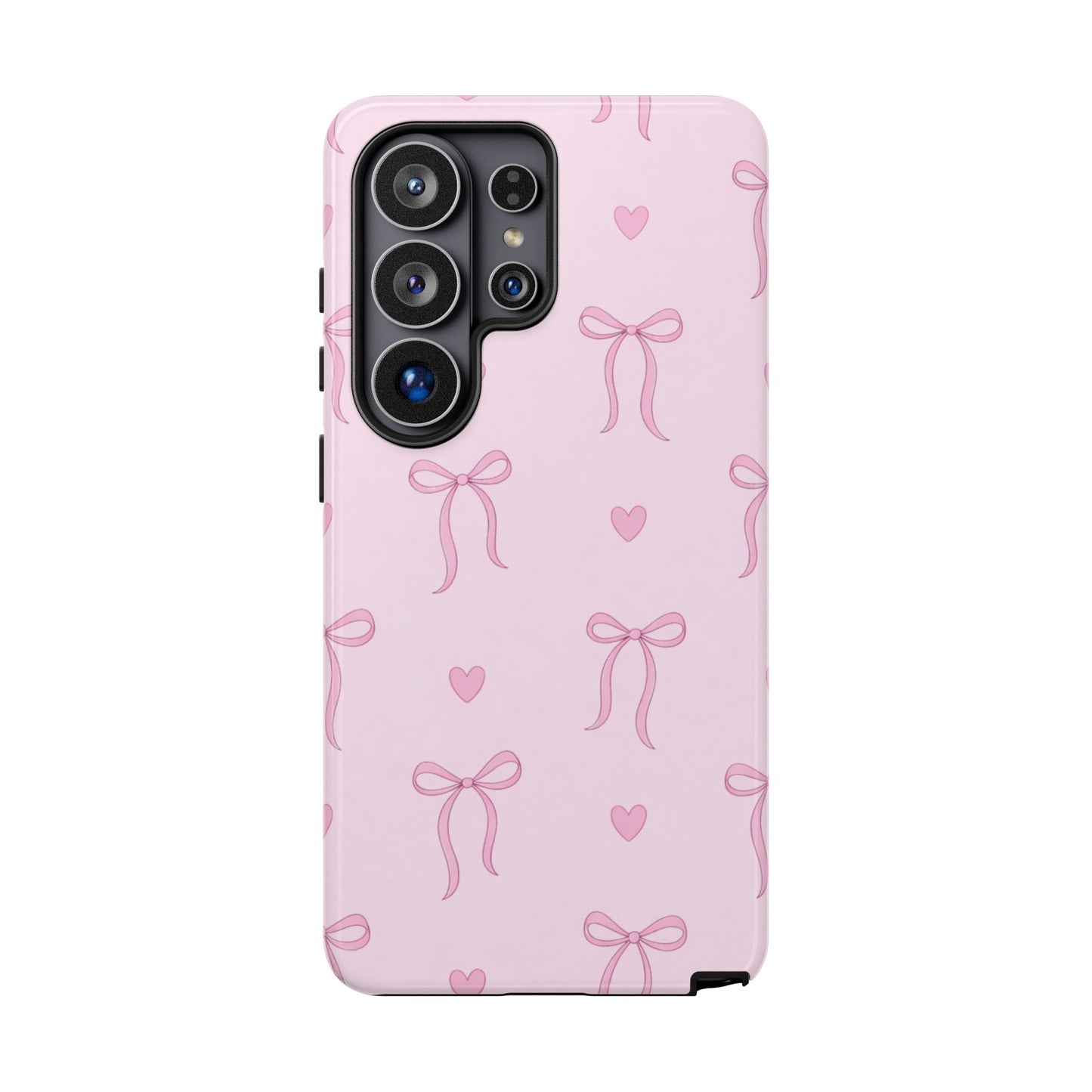 Pink Bow Heart Aesthetic Phone Case – Coquette Cute Tough Cover