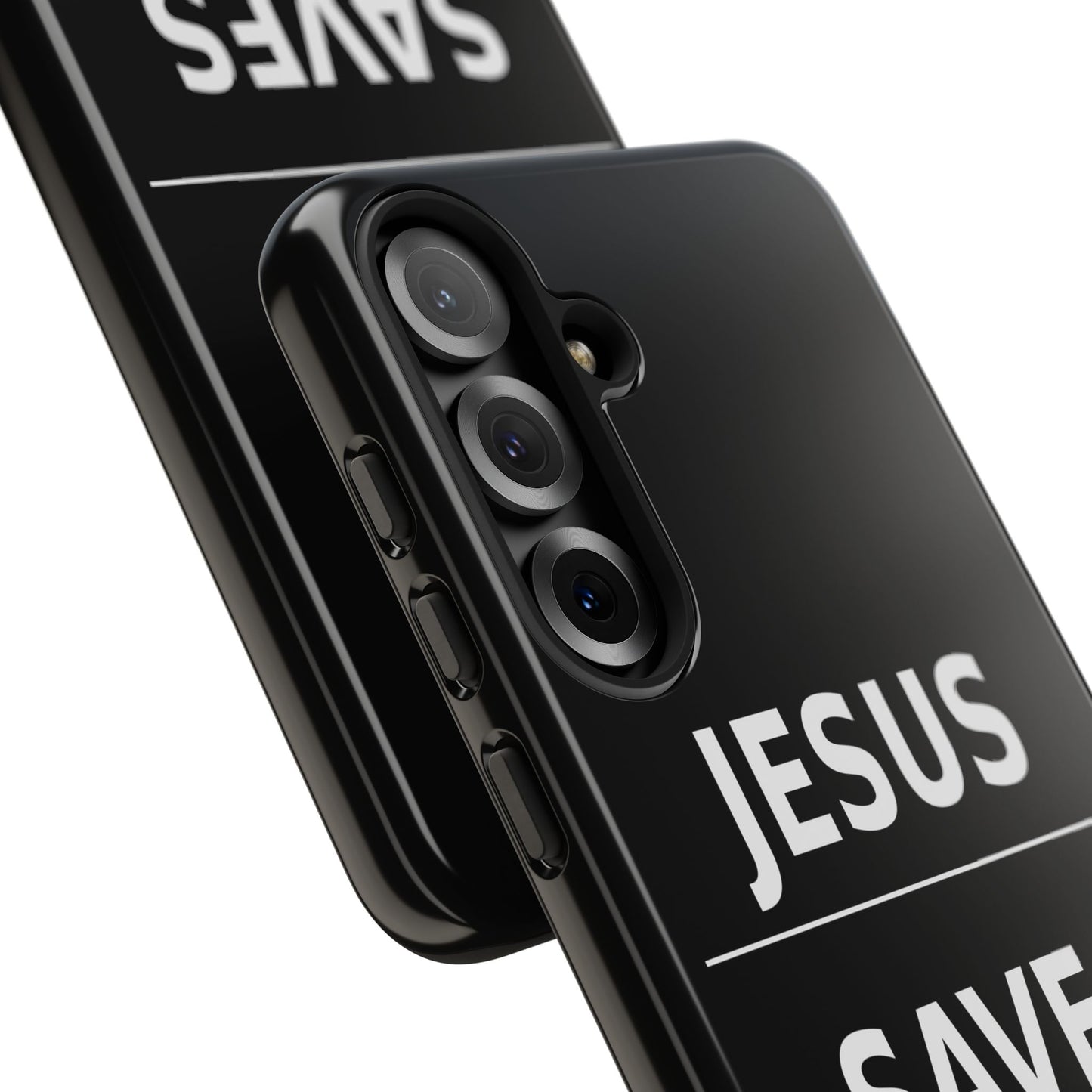 Jesus Saves Phone Case Christian Religious Minimalist Black Tough Cover