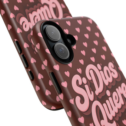 Si Dios Quiere Phone Case Latina Aesthetic Pink Hearts iPhone Samsung