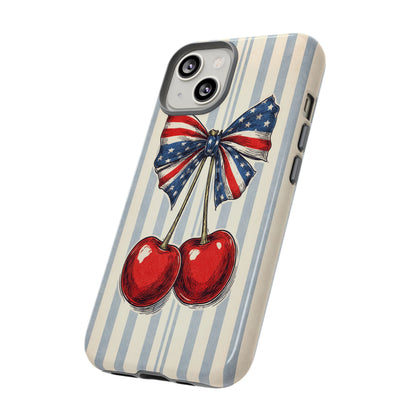 Patriotic Cherry Phone Case Americana Coquette Aesthetic iPhone Samsung