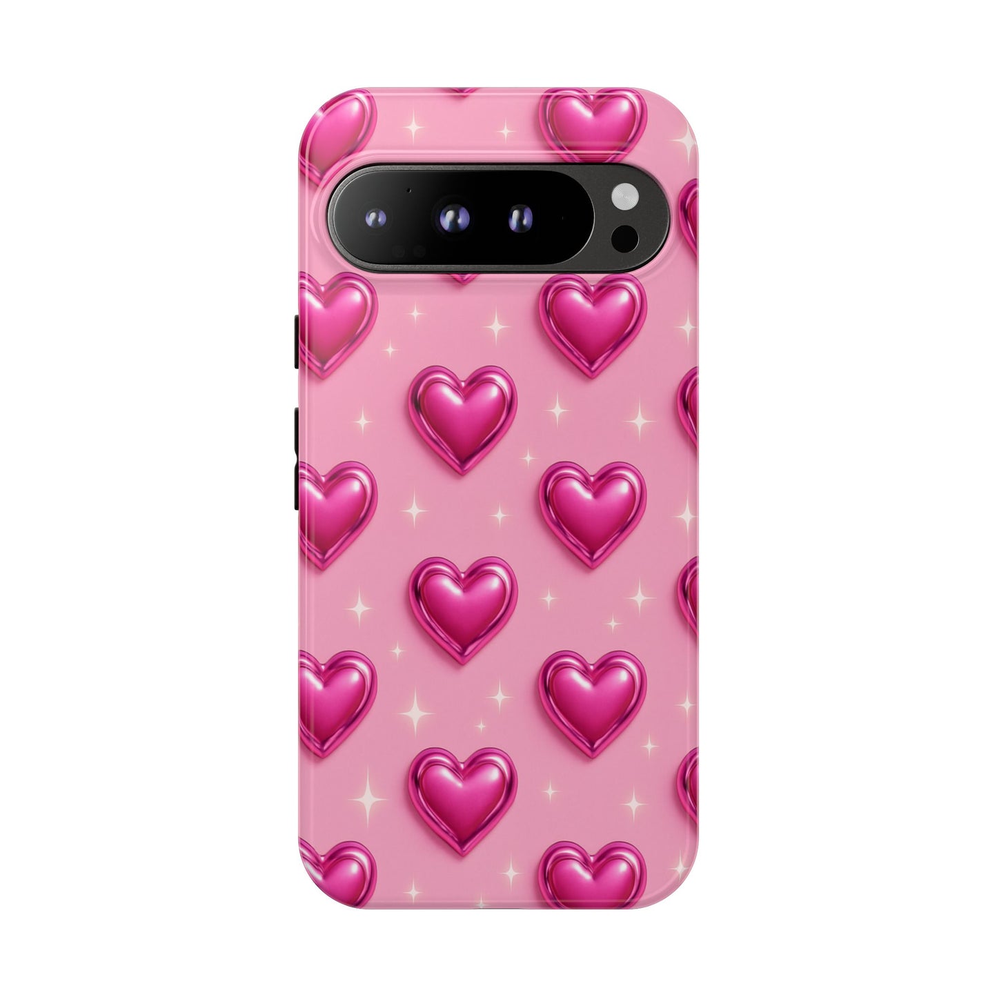 Pink Heart Pattern Phone Case | Tough Protective Case for Iphone, Samsung Galaxy and Pixel