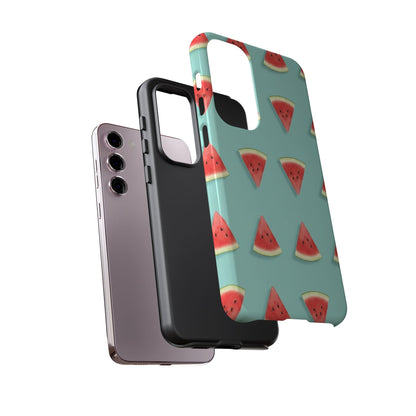 Watermelon Phone Case – Pastel Blue Summer Fruit Tough Case (iPhone, Samsung, Pixel)