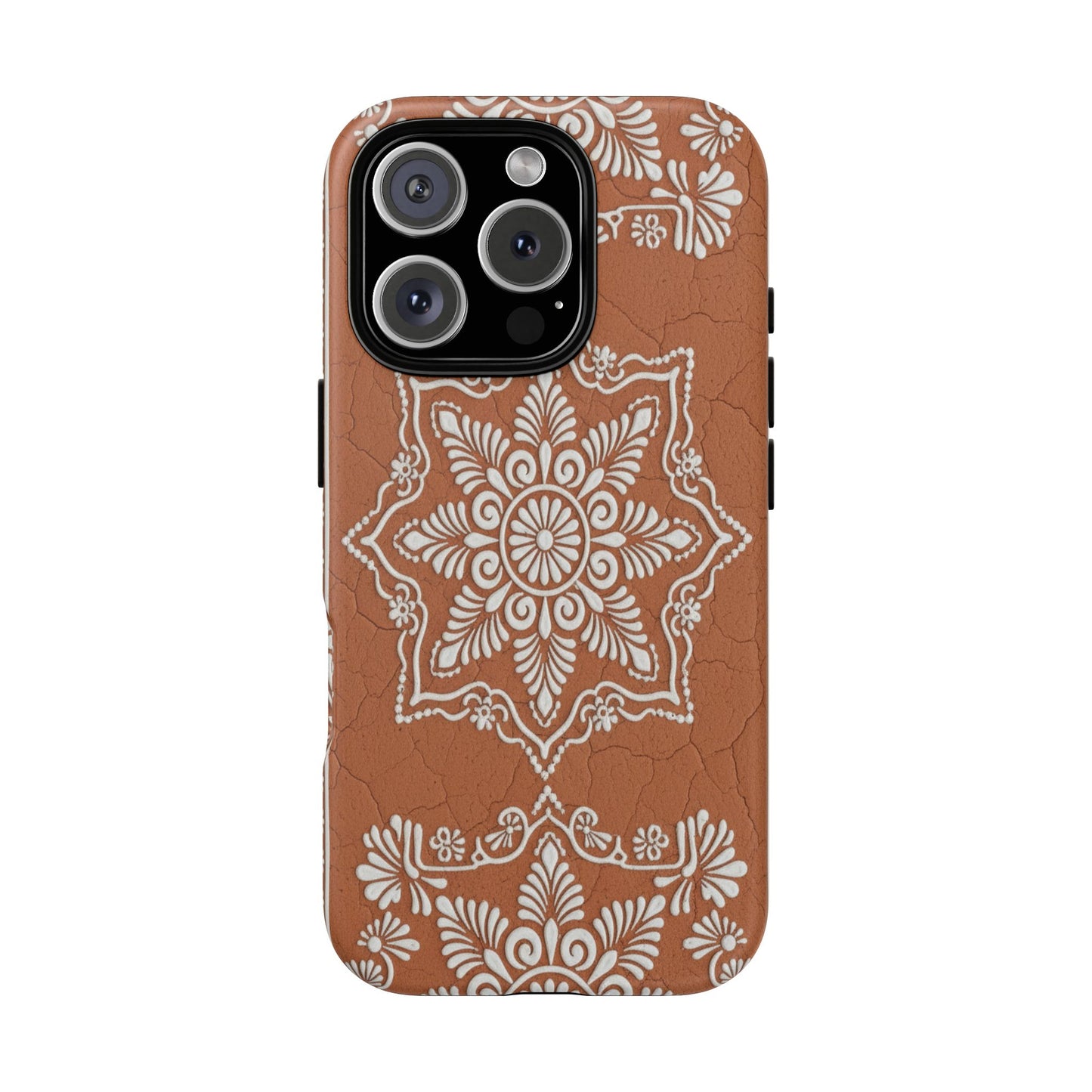 Talavera Terracotta Phone Case | Mexican Floral Pattern iPhone & Samsung Tough Case | Boho Clay Aesthetic Cover