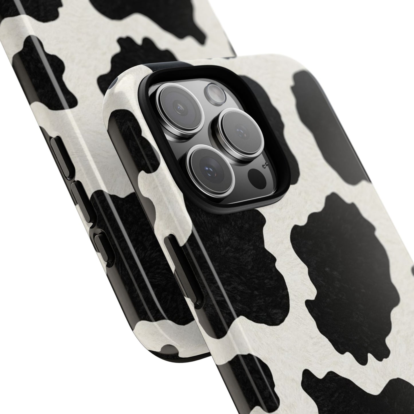 Black & White Cow Print Phone Case | Aesthetic Tough Protective Case