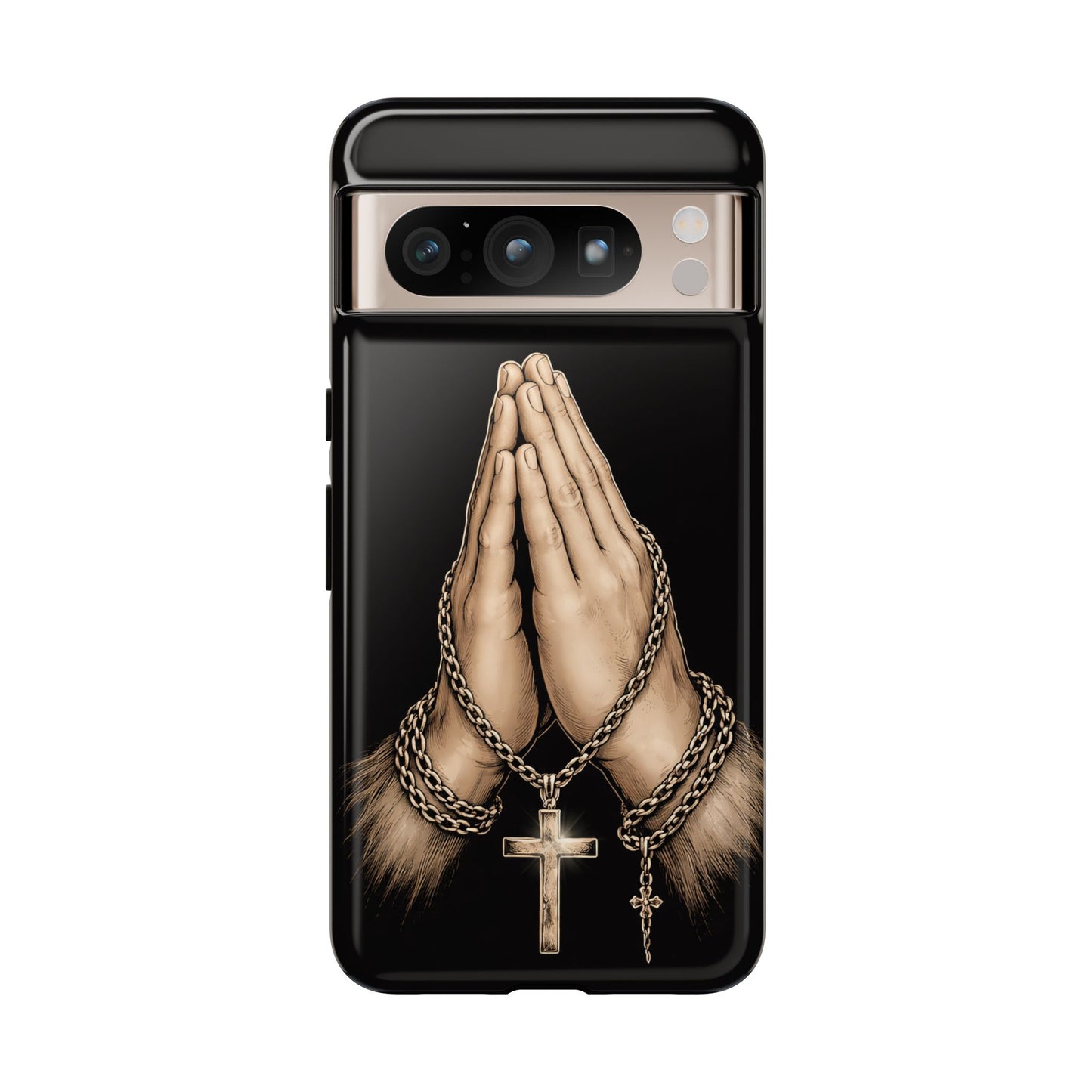 Praying Hands Cross Phone Case – Christian Faith Scripture Cover
