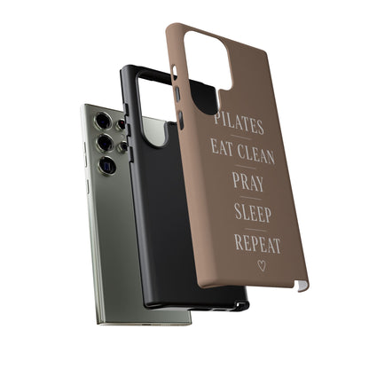 Pilates Phone Case | Eat Clean Pray Sleep Repeat Aesthetic | Wellness Girl Gift