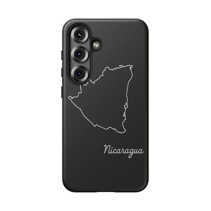 Nicaragua Outline Phone Case – Minimal Country Map Tough Case (iPhone, Samsung, Pixel)