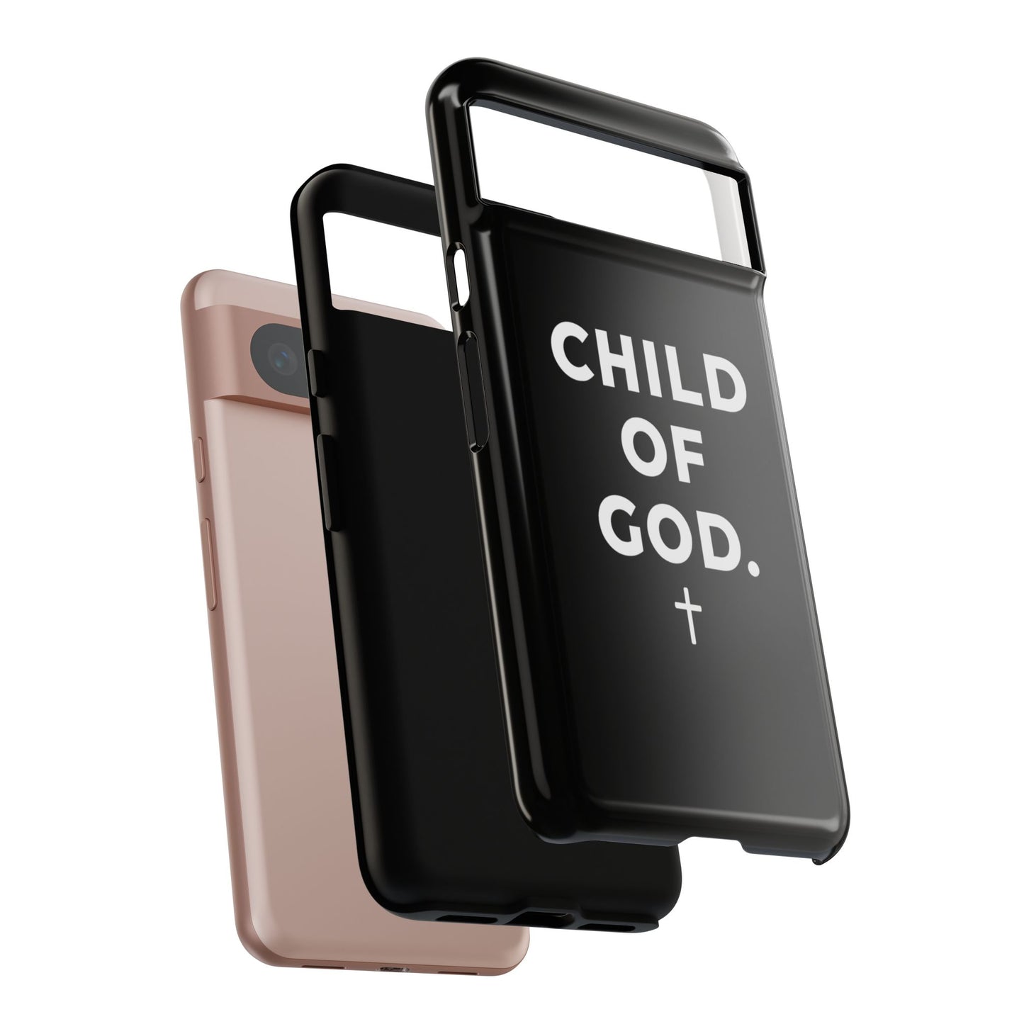 Child of God Phone Case Christian Black Aesthetic Cross Tough Cover