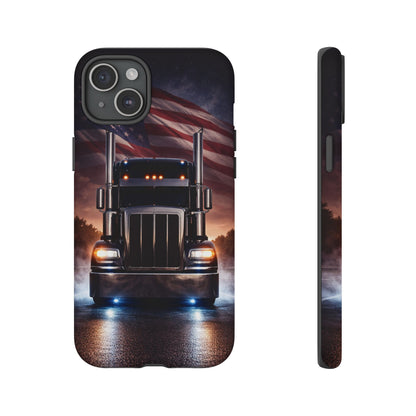 Semi Truck Phone Case American Flag Big Rig Trucker Gift iPhone Samsung