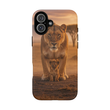 Lioness & Cub Phone Case | Safari Wildlife Tough Case for iPhone & Samsung