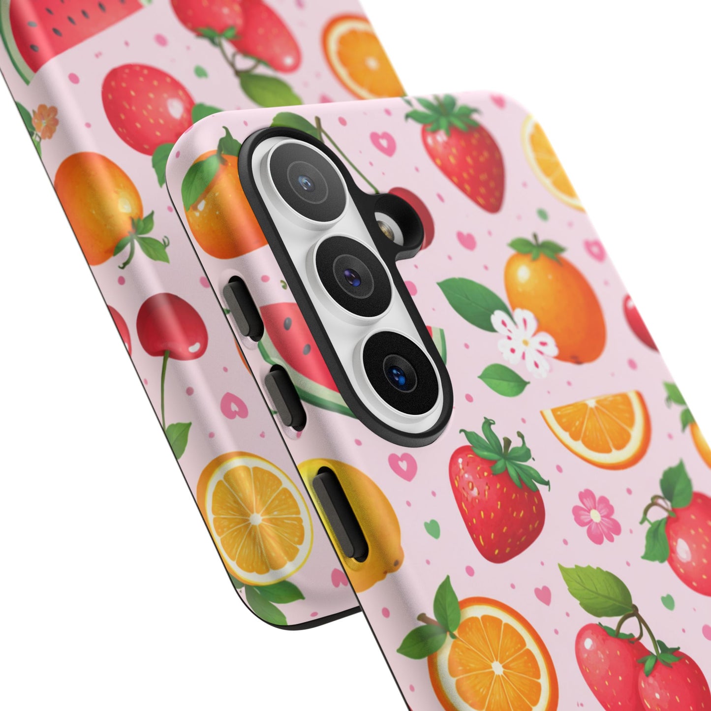 Fruit Phone Case – Tough Shockproof, Strawberry Cherry Citrus Summer Design for Iphone, Samsung Galaxy and Pixel
