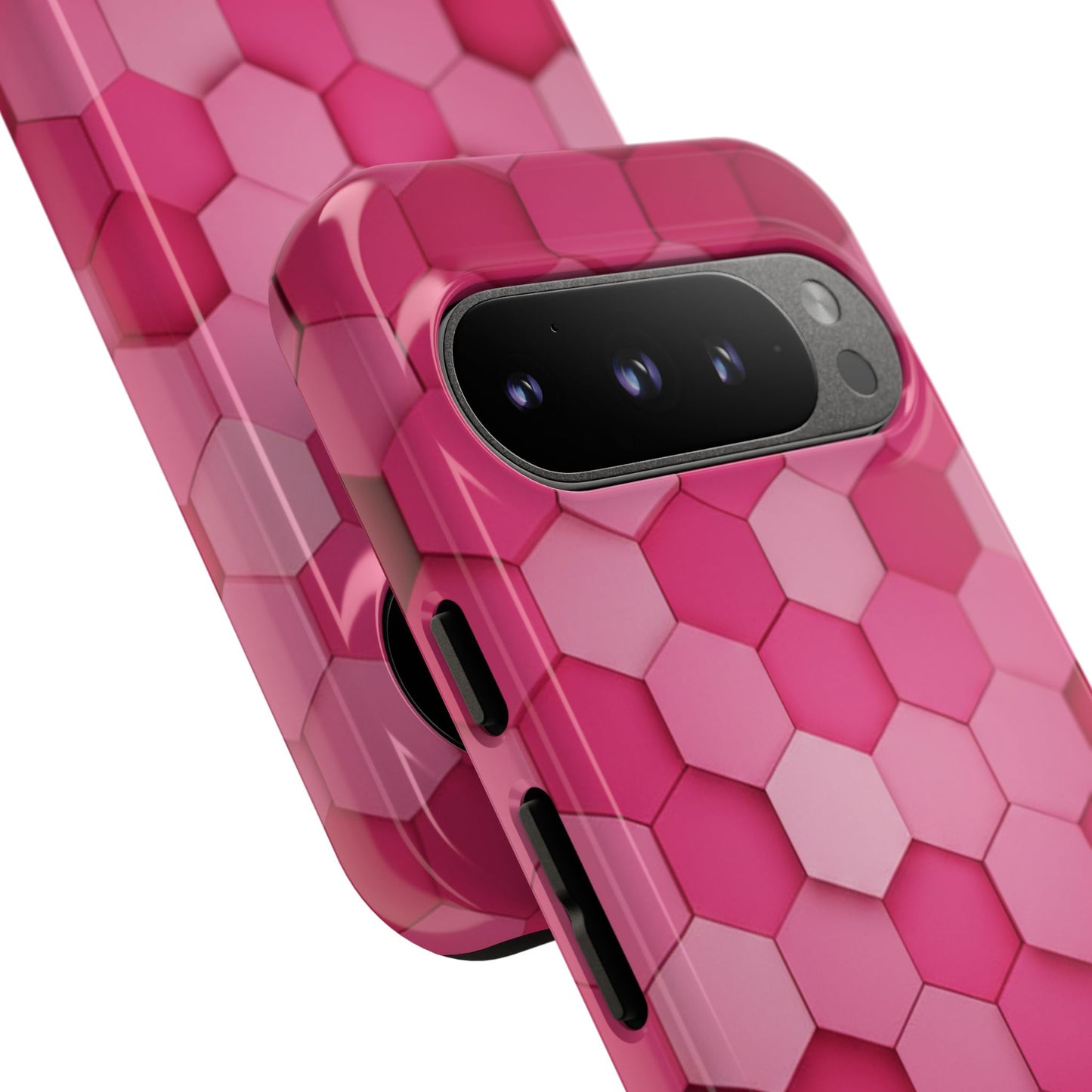 Hot Pink Hexagon Phone Case | Honeycomb Geometric Aesthetic | Cute Pink iPhone & Samsung Tough Protective Case