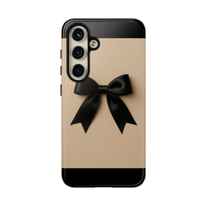 Black Bow Phone Case | Elegant Coquette Bow Design | Chic Neutral Tough Case for iPhone & Samsung