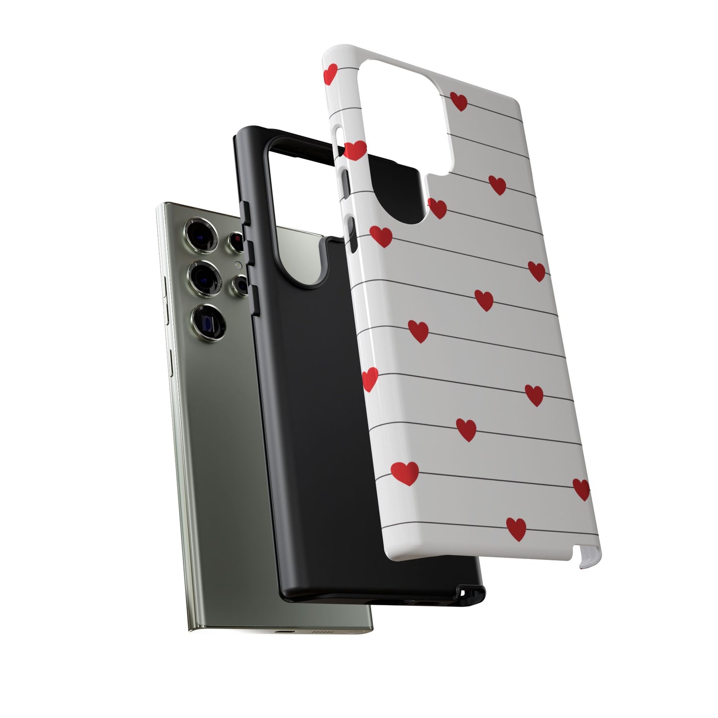 Red Heart Stripe iPhone Case | Tough Shockproof Love Aesthetic Cover