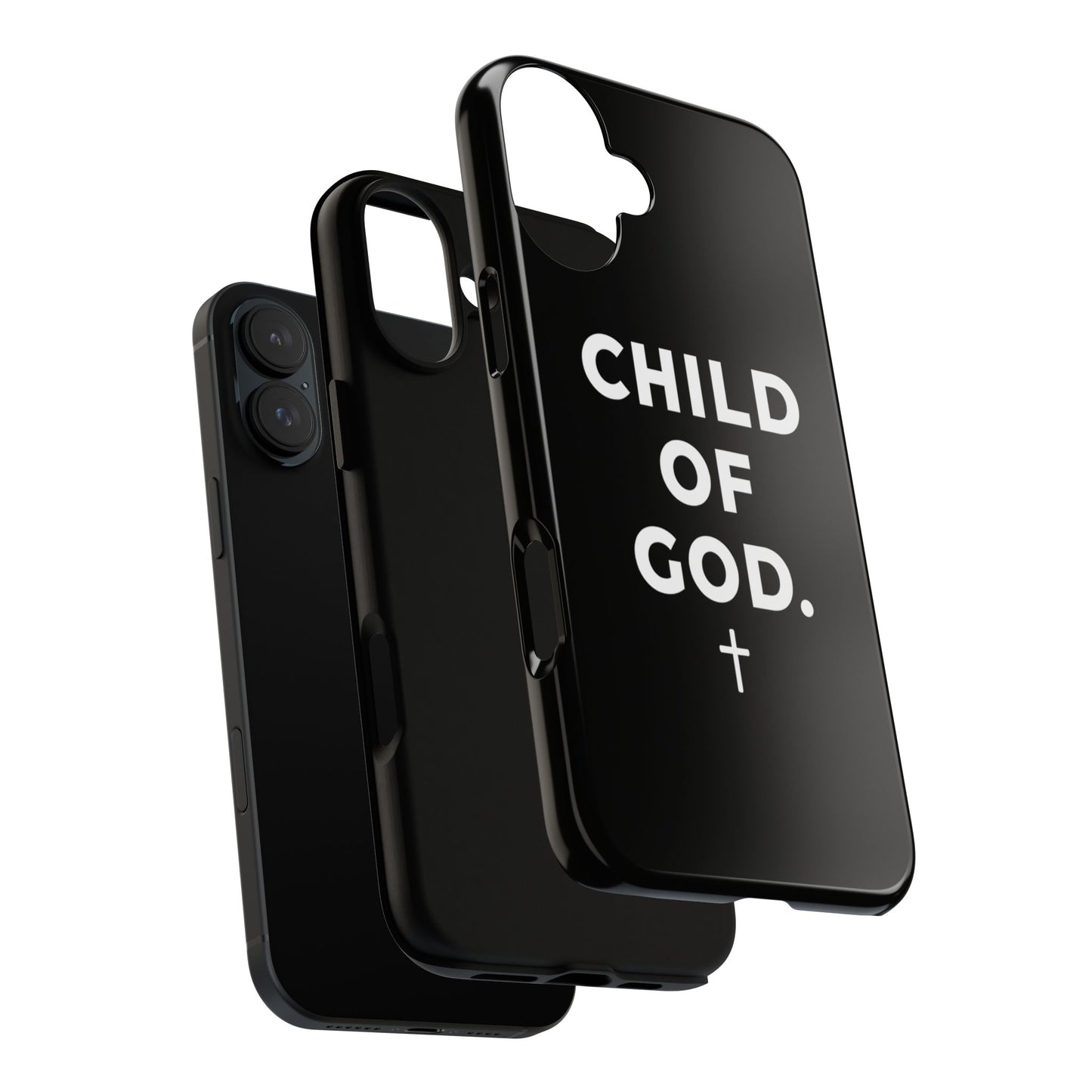Child of God Phone Case Christian Black Aesthetic Cross Tough Cover