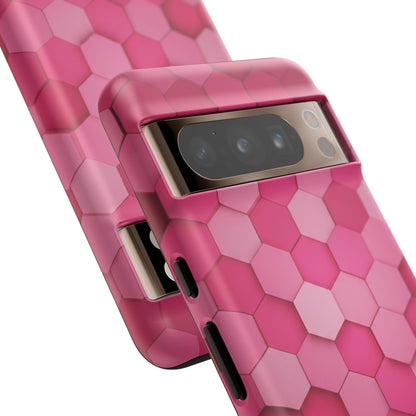 Hot Pink Hexagon Phone Case | Honeycomb Geometric Aesthetic | Cute Pink iPhone & Samsung Tough Protective Case