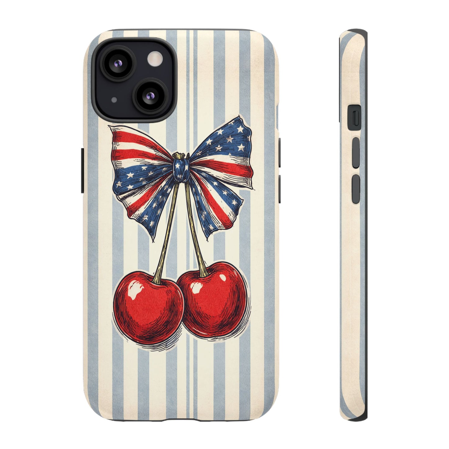 Patriotic Cherry Phone Case Americana Coquette Aesthetic iPhone Samsung