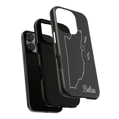Belize Outline Phone Case – Minimal Country Map Tough Case (iPhone, Samsung, Pixel)