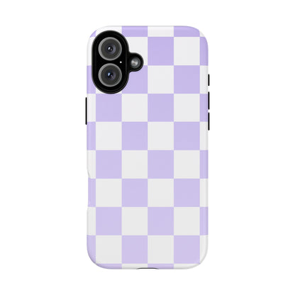 Lavender Checkerboard Phone Case | Pastel Aesthetic Tough Case