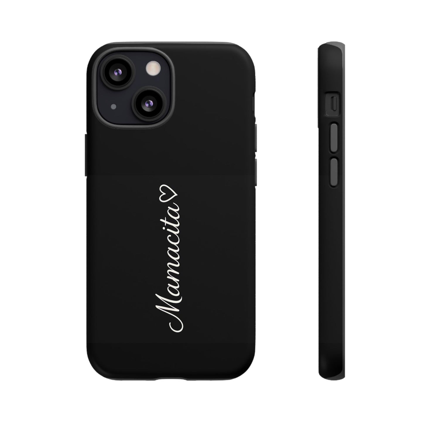 Mamacita Script Phone Case | Minimal Black Tough Case | Sleek Aesthetic Cover