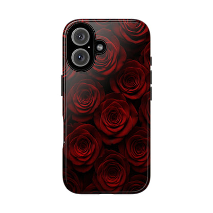 Dark Red Rose Phone Case – Gothic Floral Tough Case (iPhone, Samsung, Pixel)