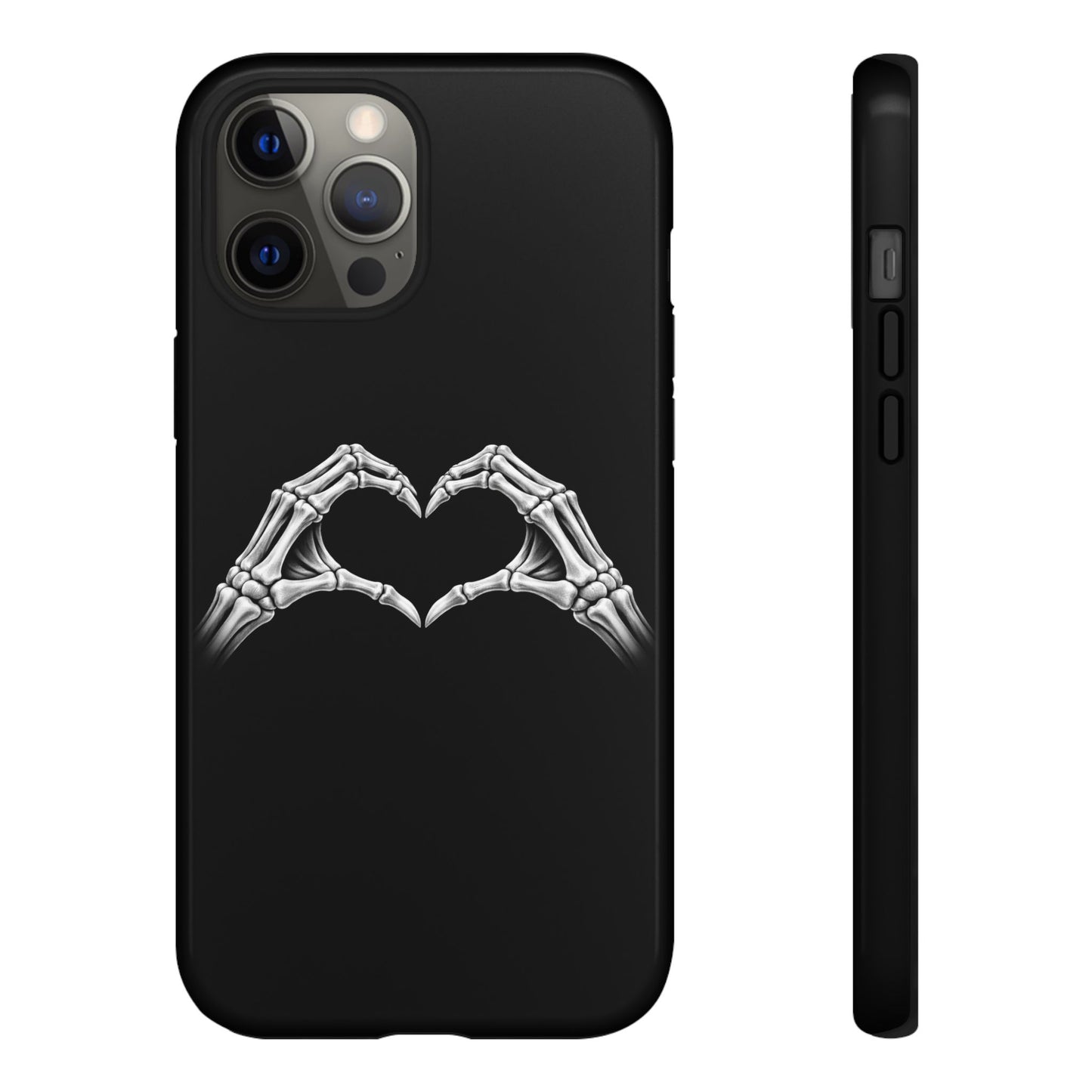 Skeleton Hands Heart Phone Case | Gothic Black Protective Cover