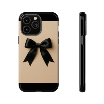Black Bow Phone Case | Elegant Coquette Bow Design | Chic Neutral Tough Case for iPhone & Samsung