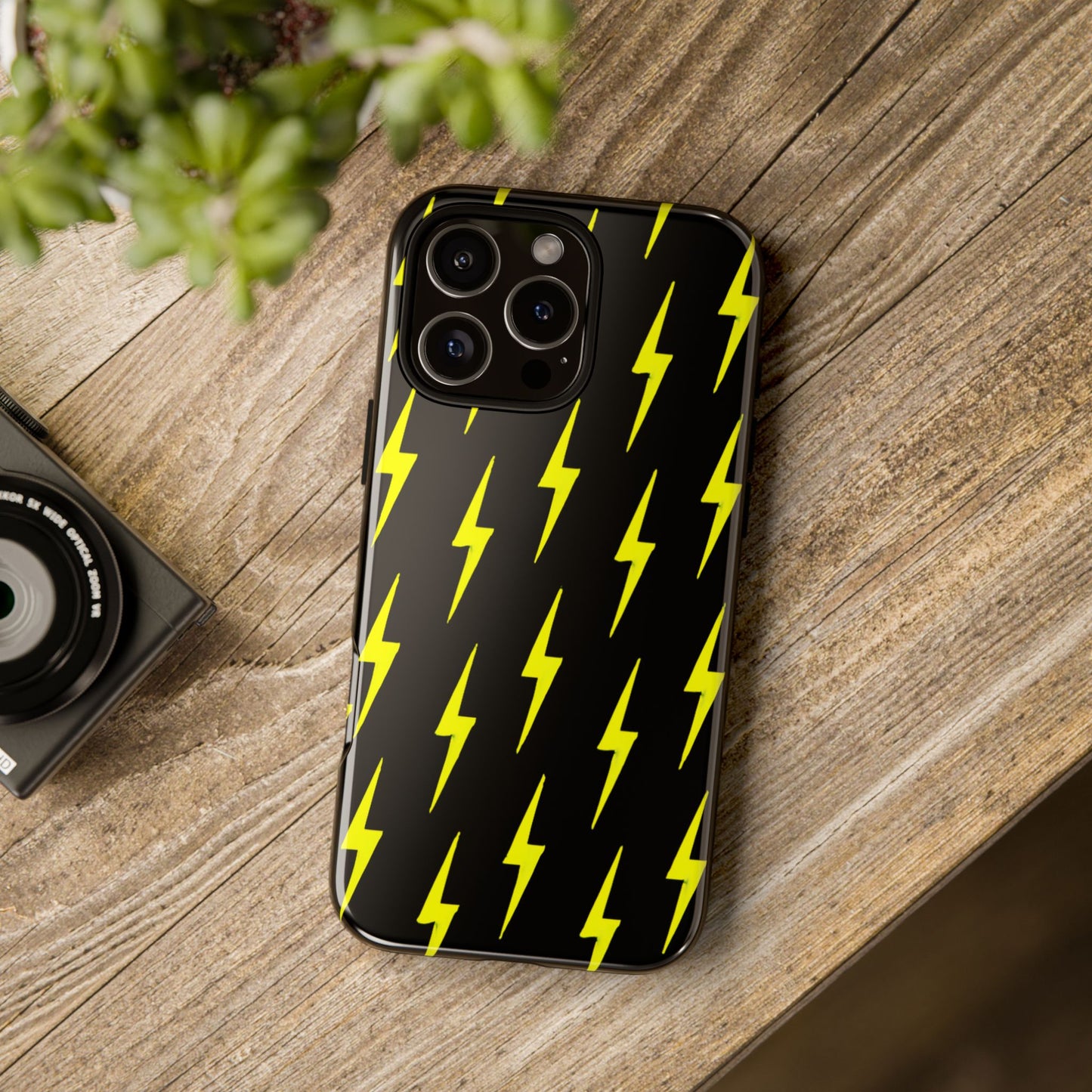 Yellow Lightning Bolt Tough Phone Case | Bold Electric Pattern Case for Iphone, Samsung Galaxy and Pixel