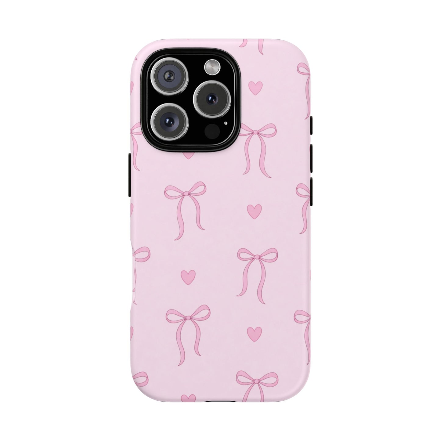 Pink Bow Heart Aesthetic Phone Case – Coquette Cute Tough Cover