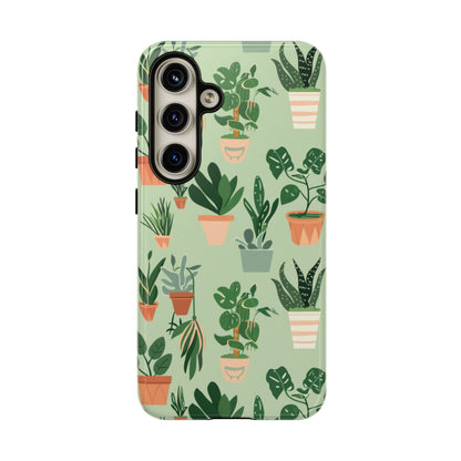 Plant Lover Phone Case | Cute Potted Plants Pattern | Botanical Aesthetic Tough Case