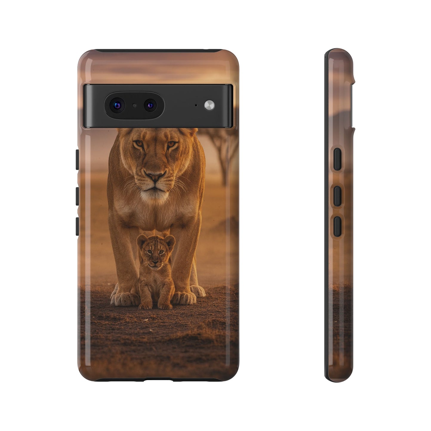 Lioness & Cub Phone Case | Safari Wildlife Tough Case for iPhone & Samsung