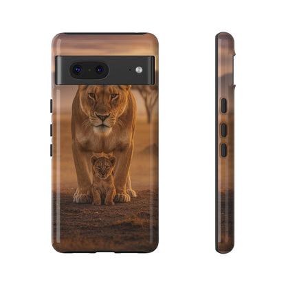 Lioness & Cub Phone Case | Safari Wildlife Tough Case for iPhone & Samsung