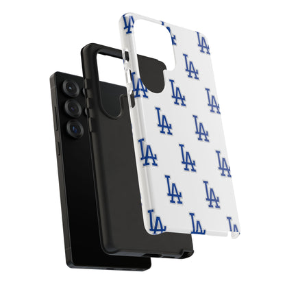 Blue LA Monogram Pattern Phone Case | Minimal Baseball Inspired Tough Cover