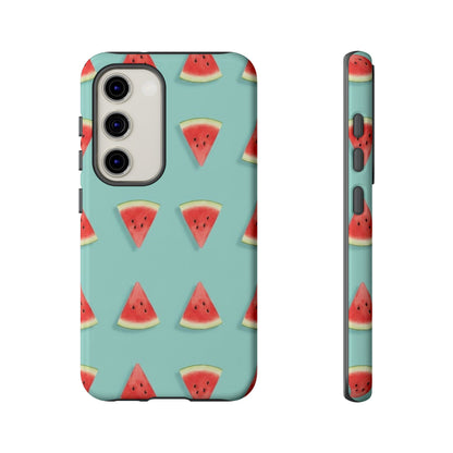 Watermelon Phone Case – Pastel Blue Summer Fruit Tough Case (iPhone, Samsung, Pixel)