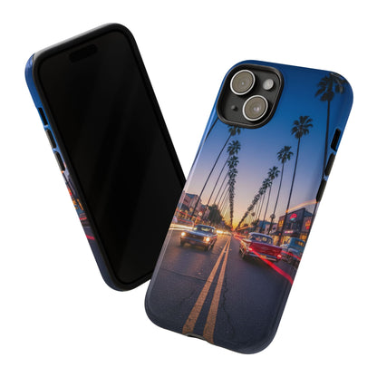 LA Sunset Boulevard Phone Case | Palm Tree Sunset Aesthetic | City Night Tough Case