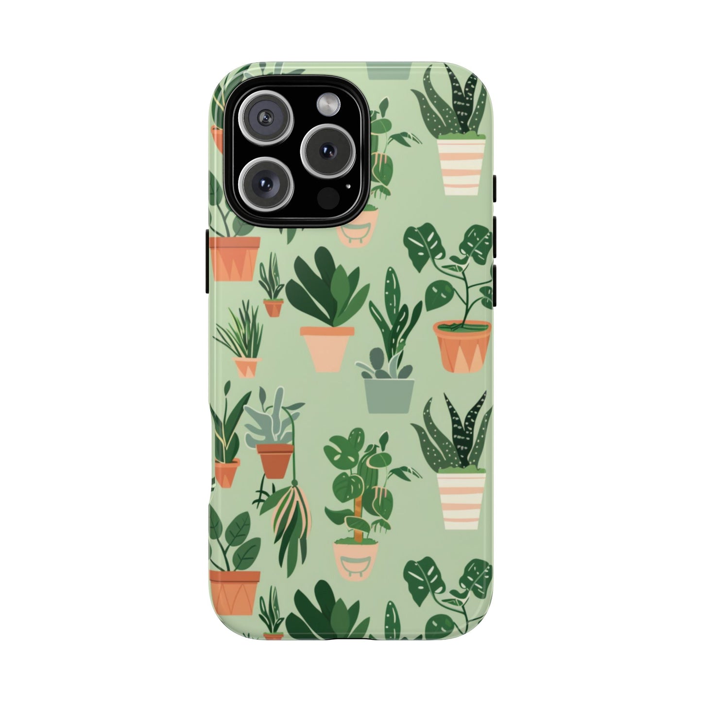 Plant Lover Phone Case | Cute Potted Plants Pattern | Botanical Aesthetic Tough Case