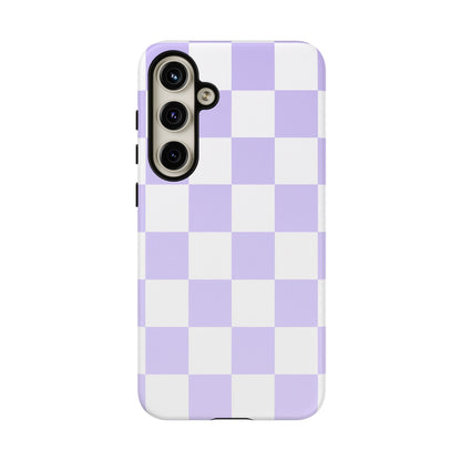 Lavender Checkerboard Phone Case | Pastel Aesthetic Checkered iPhone & Samsung Tough Case