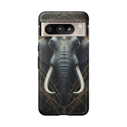 Elephant Mandala Phone Case – Black and Gold Spiritual Elephant Tough Protective Case