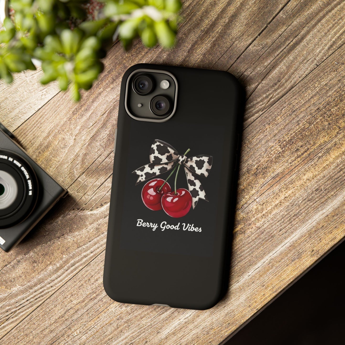 Cherry Cow Print Phone Case | Coquette Bow Aesthetic | Tough Protective Case