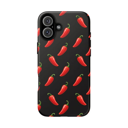 Spicy Chili Pepper Phone Case – Black Cute Hot Pepper Tough Cover for Iphone, Samsung Galaxy and Pixel
