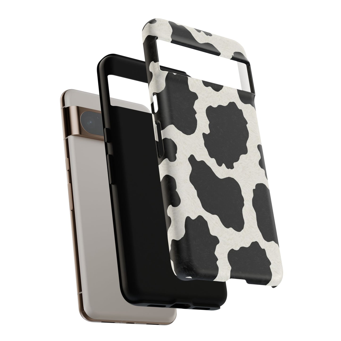 Black & White Cow Print Phone Case | Aesthetic Tough Protective Case