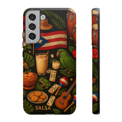 Puerto Rican Culture Phone Case | Boricua Icons Caribbean Aesthetic Tough Protective Case