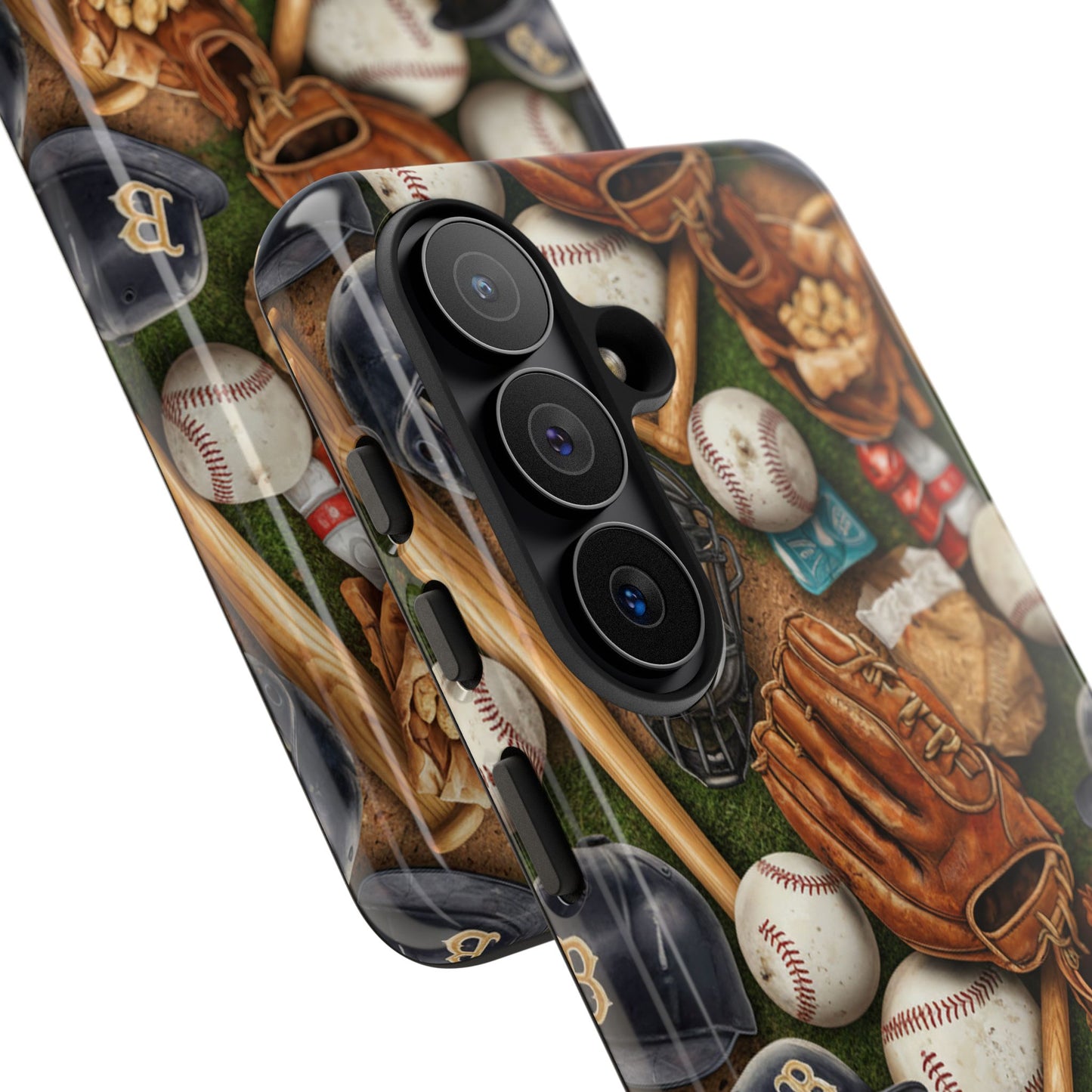Baseball Gear Collage Phone Case – Vintage Baseball Equipment Sports Tough Case