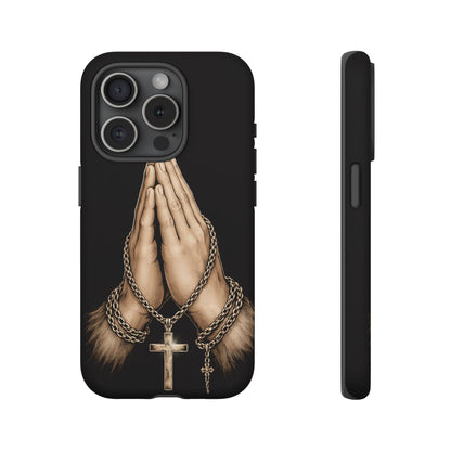 Praying Hands Cross Phone Case – Christian Faith Scripture Cover