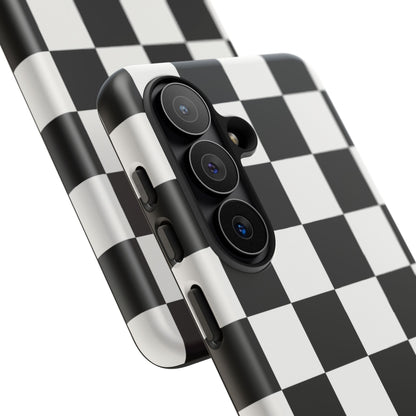 Black & White Checkerboard Phone Case – Classic Aesthetic Tough Protective Case for Iphone, Samsung Galaxy and Pixel